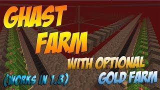 Minecraft Ghast Farm Tutorial with Optional Gold Farm 18 [upl. by Kcirdled]