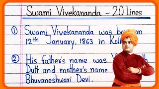 20 lines essay on Swami Vivekananda in English  Swami Vivekananda essay  Swami Vivekananda 20 line [upl. by Htebazie]