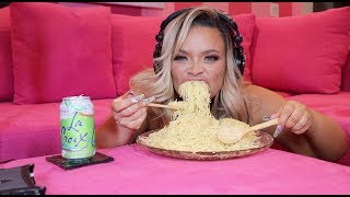 ASMR BUTTERED ANGEL HAIR PASTA WITH CHEESE BIG BITES No Talking EATING SOUNDS [upl. by Lajet]