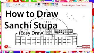 How to Draw Sanchi Stupa Easy Drawing LearnByArts [upl. by Glenn322]