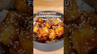 HighProtein General Tso Sesame Fried Tofu Recipe [upl. by Haslam]