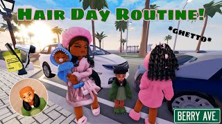 MY KIDS HAIR DAY ROUTINE VACATION PREP Berry Ave Roleplay roblox berryave roleplay [upl. by Darnoc]