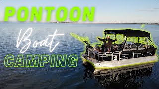 Camping on my Pontoon Boat Catch and Cook [upl. by Oznerol]