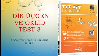 Dik Üçgen ve Öklid Test 3 barışçelenk geometri [upl. by Salokcin]