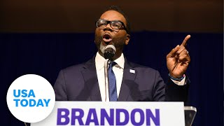 Brandon Johnson wins runoff election to become Chicagos new mayor  USA TODAY [upl. by Basham]