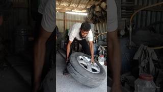 Tubeless tyre Kat repairtubelesscar tyre tires viralshort [upl. by Lachance]