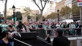 Celtic Fc Fans singing Just Cant Get Enough Barcelona [upl. by Eedna]