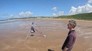 Bite A Cast Amongst The Grockles Sea Fishing Woolacombe Beach Shore North Devon [upl. by Aniratac]