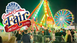 Vlog180 COASTAL CAROLINA FAIR 2024  MORE FUN RIDES GAMES AND FOOD  NO MUKBANG [upl. by Acireit]