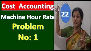 22 quotMachine Hour Rate  Problem With Solutionquot  From Cost Accounting Subject [upl. by Yelrihs]