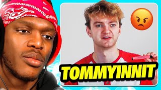 KSI Reacts To TommyInnit Vs Logan Paul [upl. by Alrzc]