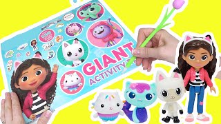 Gabbys Dollhouse DIY Craft Activity Coloring Book with Pandy Mercat Cakey Dolls [upl. by Ainotahs526]