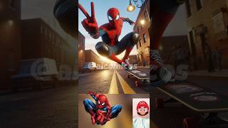 Spiderman with 🛹 skateboard 🔥 cartoon shorts short skateboarding avengers skills AiComicos [upl. by Hartfield]