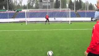 Pekka Sihvola blindfolded rabona penalty [upl. by Conni]