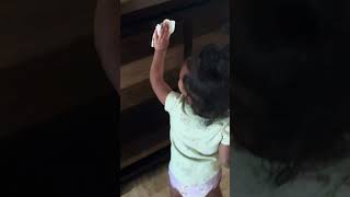 Does your baby clean too cutebabies babygirlfunnyvideoshorts blackbabies reels youtibeshorts [upl. by Schuman]