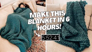 Crochet a Blanket in 6 HOURS Beginner friendly pattern  CJ Design Blog [upl. by Assinna]