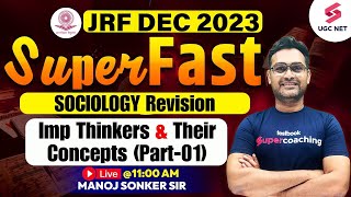 UGC NET Sociology  Sociology Imp Thinkers amp Their Concepts Part01 Revision  Manoj Sonker Sir [upl. by Nnylrahc483]