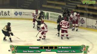 Womens Hockey Vermont vs 9 Boston U 12414 [upl. by Nosam961]