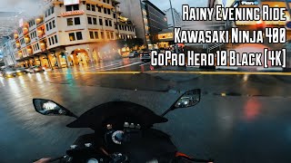 Evening Rain Ride  Kawasaki Ninja 400 Akrapovic Pure Sound ASMR 4K [upl. by Kloman]