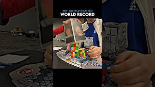 2x24x4 Relay world record 3513 seconds 😰 viral rubikscube shorts [upl. by Eimrots]