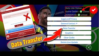 How To Data Transfer in eFootball 2025 Mobile How To Link KONAMI ID in PESData Transfer Settings [upl. by Beebe]