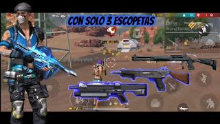 Use Solo3️⃣ ESCOPETAS 🤣 Para Ganar La Partida 😉 FREE FIRE MAX reto complicado 😰 [upl. by Eiclek809]