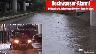 HOCHWASSERALARM in EssenampVelbert Deilbach tritt über die Ufer Feuerwehr im Großeinsatz [upl. by Ailuj642]