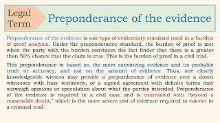 Preponderance of the evidence [upl. by Ydner]