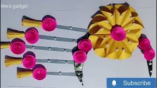 colour paper se phool kaise banate hainbeautifulwallhangingcraftideaswithpaper viralvideos diy [upl. by Nisior]