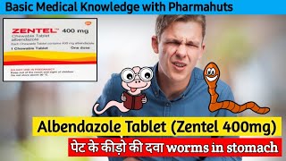 Albendazole tablet  albendazole syrup Parasite  Zentel 400mg  uses dose side effects in Hindi [upl. by Eelah]