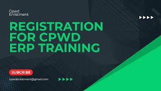 CPWD ERP Training Registration Video [upl. by Adan]