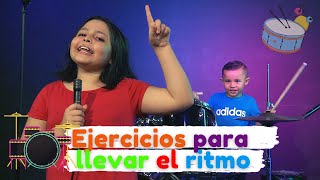 Como tocar batería  Ejercicios para llevar el ritmo  batería para niños [upl. by Lillis]