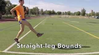 Straight Leg Bounds Running Form Drill Demonstration [upl. by Dulcia]