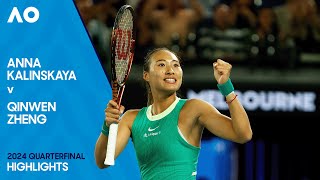 Anna Kalinskaya v Qinwen Zheng Highlights  Australian Open 2024 Quarterfinal [upl. by Nodnek]