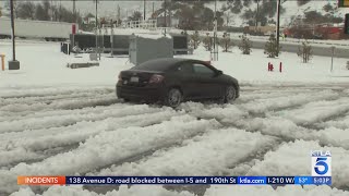 Winter storms brings heavy rainfall snow and dangerous road conditions to Southern California [upl. by Lapides]