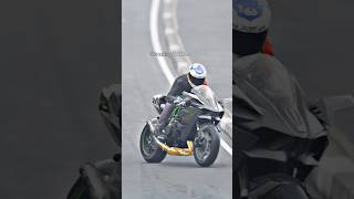 Kawasaki Ninja H2R World’s fastest bike stunt superfast rider shorts [upl. by Estren]