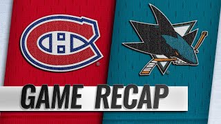 Hertl pots 30th as Sharks beat Canadiens [upl. by Fraze]