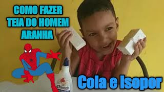 Como fazer teia do homem aranha com cola e isopor homemaranha teiadohomemaranha OtávioHenrique [upl. by Asenav]