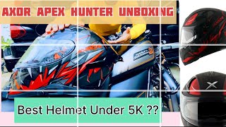 AXOR APEX HUNTER  Unboxing and Review of Best Helmet Under ₹5K  🔥🔥🎉💥 [upl. by Reerg648]