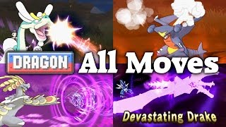 Pokémon Sun amp Moon  All 17 Dragontype Moves [upl. by Adlig]