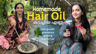 Herbal Hair Oil  Hair Growth  Black hair  Premature greying  Malavika Krishnadas [upl. by Dalis]