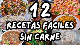 ✅12 RECETAS FÁCILES SIN CARNE mihogardulcehogar recetassincarne comidasrapidasyfacilesdehacer [upl. by Sonya]