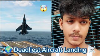 Deadliest Plane Landing in aircraft carrier☠️🤯 [upl. by Nyliahs]