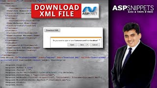 Download XML File in ASPNet using C [upl. by Arondell]