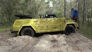 1974 Volkswagen Thing Type 181 Splashing Mud Off Road Splashing Mud VW Kurierwagen Trekker [upl. by Wesle438]