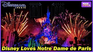 Disneyland Paris NotreDame Drone amp Fireworks Show Official Highlights Disney ❤ NotreDame De Paris [upl. by Barnaba]