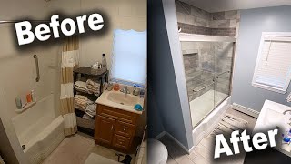 Bathroom Remodel TimeLapse  DIY Renovation Start to Finish [upl. by Llehcram712]