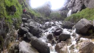 Climbing the Waterfall at Gordale Scar UK [upl. by Renner]