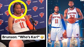 Jalen Brunson REACTS to Karl Anthony Towns Knicks TRADE🤣 [upl. by Astor]