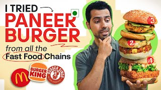 I Tried Paneer Burger 🍔 from all the Fast Food Chains  Finding Best Burger 🍔😍😍 [upl. by Vaules]